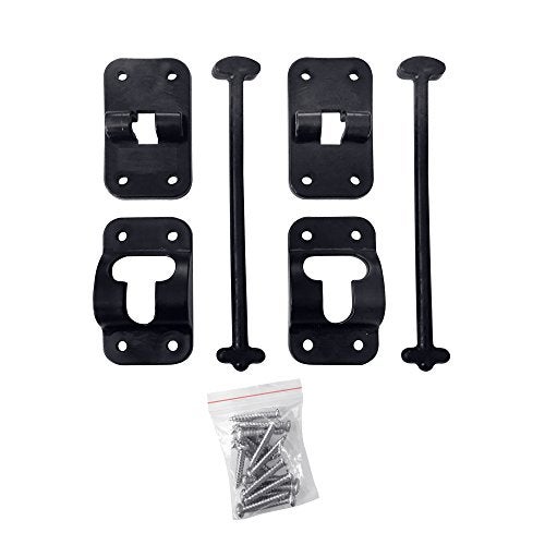 Camp'N 6" RV Door Holder and Latch - Camper & Trailer Door Catch - T Style OEM - Black 2 Pack with Hardware - Image 4
