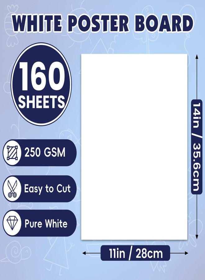 NUITPY 160 Sheets Poster Board, 11in x 14in White Poster Board, 250gsm Thickness Poster Paper, Poster Boards Paper Bulk for Craft, Drawing, DIY Project, Presentations, Display, Sign - Image 2