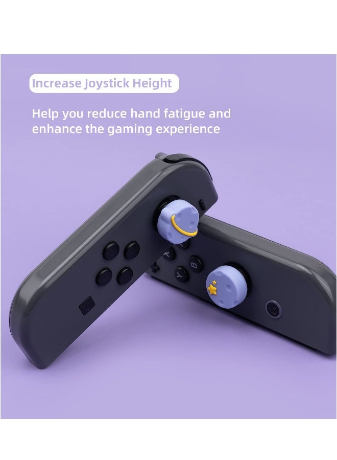 Thumb Grip Caps for Nintendo Switch, OLED & Switch Lite - Soft Silicone Joystick Covers (4PCS) with Purple Happy Planet Design - Image 4