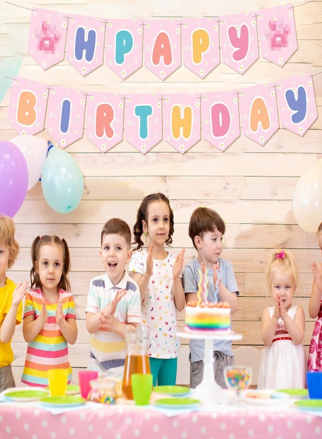 مارسبارك لافتة عيد ميلاد سعيد على شكل كلب أزرق مُعلق مسبقًا من Marspark مع زهور الأقحوان ومخالب ورسومات كرتونية بألوان قوس قزح ومستلزمات زينة حفلات عيد الميلاد بألوان الباستيل البوهيمية (أقحوان) - Image 5