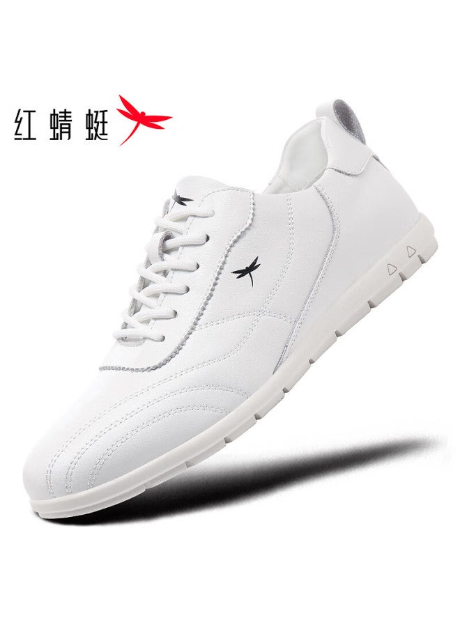 Red Dragonfly Casual Men's Flat Sports Agan Shoes Men's Leather Soft Sole Travel Shoes Wla351252 White Size 43