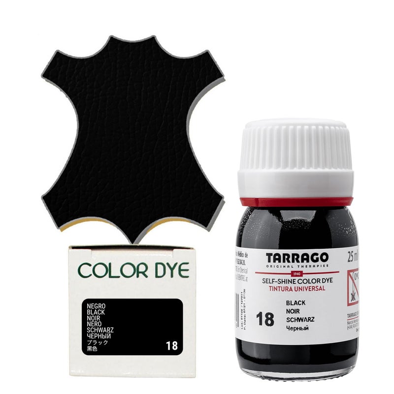 Tarrago Leather Dye Kit with Deglazer and Applicator - Restore & Recolor Shoes, Boots, Purses, Wallets, Jackets, and Furniture - Rich Pigment - 25mL - Black #18 - Image 2