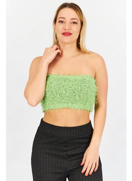 NA-KD Women Strapless Textured Tube Top, Light Green  - Image 1
