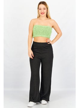 NA-KD Women Strapless Textured Tube Top, Light Green  - Image 3