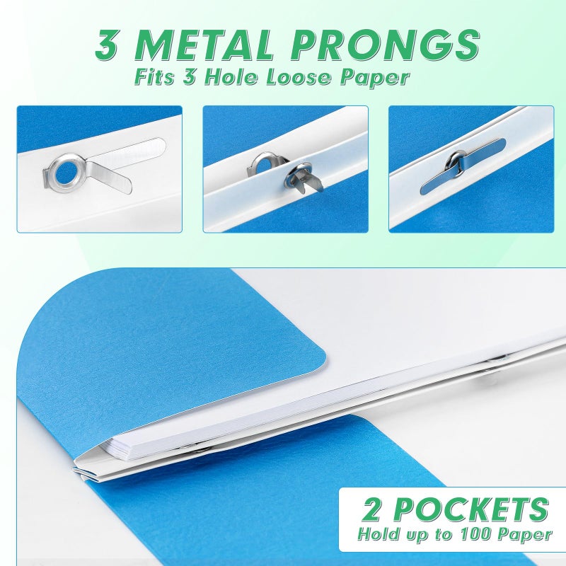 PANDRI Two Pocket Folders, PANDRI 130 Pack Two Pocket Folders with Prongs, 2 Pocket 3 Prong Folders Designed for Office and Classroom, Letter Size, Assorted 5 Colors - Image 3
