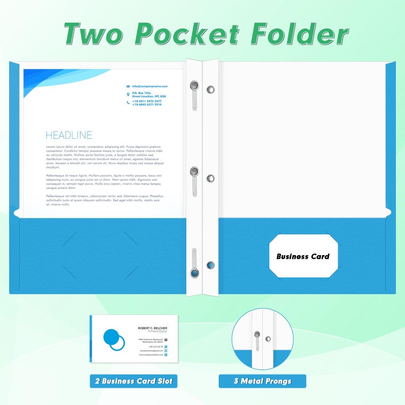 PANDRI Two Pocket Folders, PANDRI 130 Pack Two Pocket Folders with Prongs, 2 Pocket 3 Prong Folders Designed for Office and Classroom, Letter Size, Assorted 5 Colors - Image 4