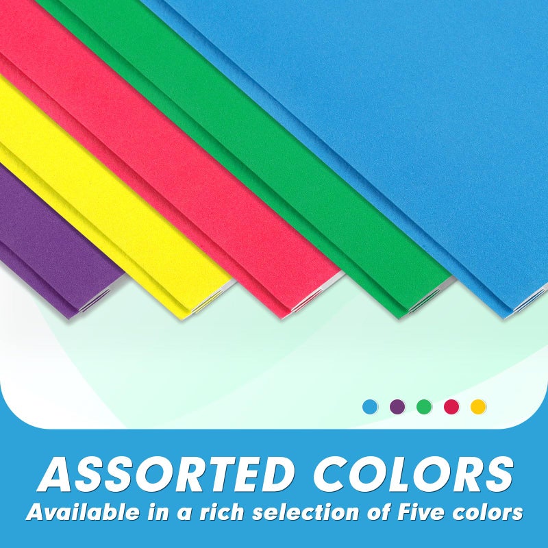 PANDRI Two Pocket Folders, PANDRI 130 Pack Two Pocket Folders with Prongs, 2 Pocket 3 Prong Folders Designed for Office and Classroom, Letter Size, Assorted 5 Colors - Image 5