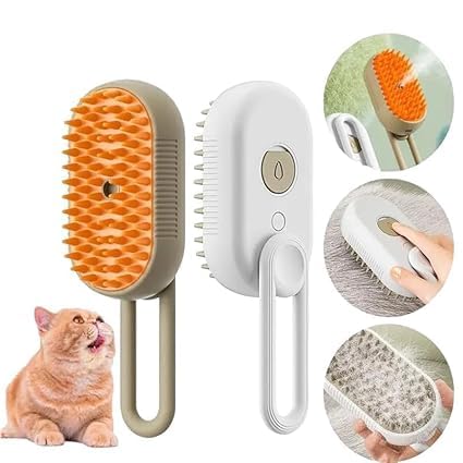 BOTIST Plastic Self Cleaning Slicker Brush Comb For Dog Cat Puppy Pet Grooming Brush Deshedding Tool, Hair Shedding Brush For Dogs Pet Care Comb, Dog Comb For Short Hair (1pcs/Multicolour) (Orange) - Image 2