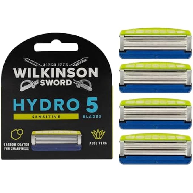 WILKINSON SWORD  Hydro 3 Razor Blades for Men  Moisturising Gel  Pack of 4 Razor Blades - Image 1