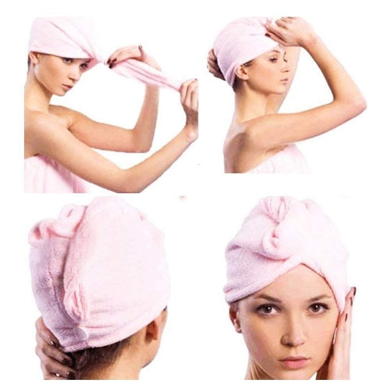 Immortal Hair Towel Wrap Absorbent Towel Hair Towel Hair-Drying Bathrobe Hair Warp Towel Microfiber Bath Towel Hair Dry Cap(Multicolor) (Pack of 3) - Image 3