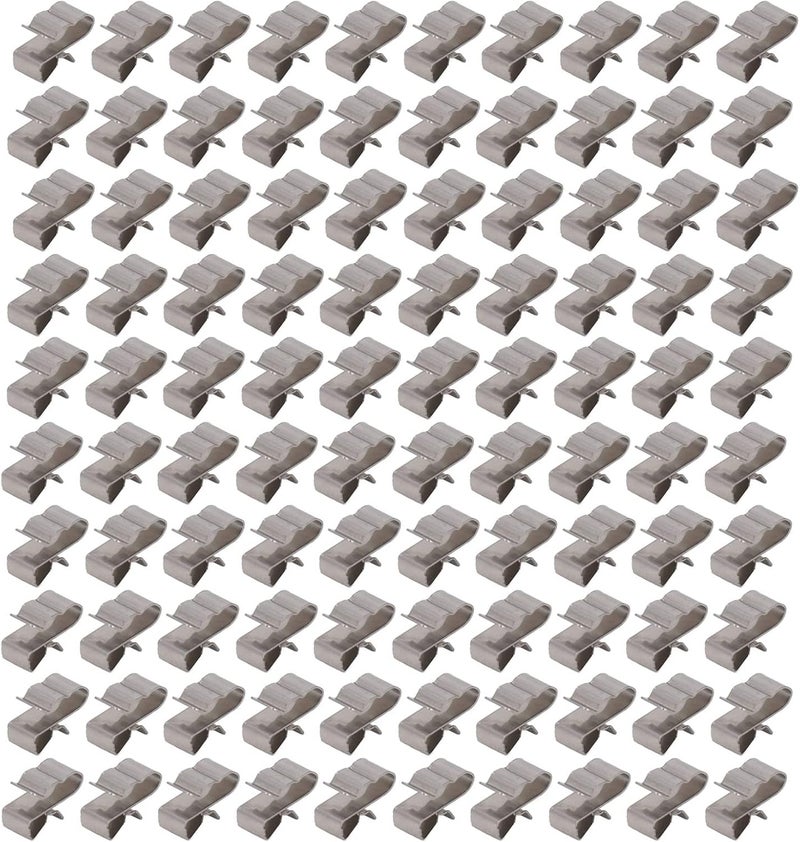 100Pcs Photovoltaic Cable Clip, Stainless Steel PV Wire Clamp, Cord Fixing Holder with Barb and Tongue Design for Solar Panel Wiring, Tool - Free Installation Kit - Image 1
