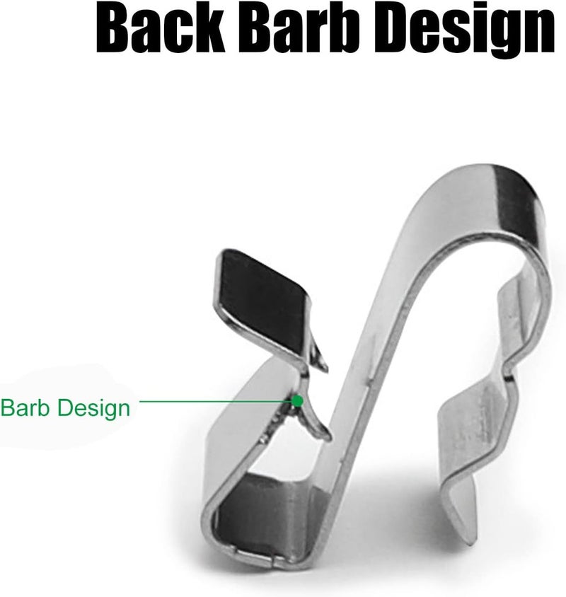 100Pcs Photovoltaic Cable Clip, Stainless Steel PV Wire Clamp, Cord Fixing Holder with Barb and Tongue Design for Solar Panel Wiring, Tool - Free Installation Kit - Image 3