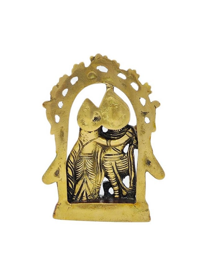 AFFINITY Peacock Design Radha Krishna Idol Showpiece with Diya for Puja and Home Decor, Metal, Gold (1 Piece) - Image 5