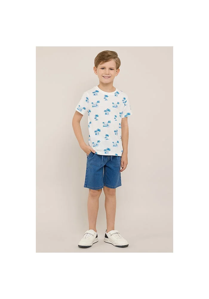 R&b Washed Denim Shorts with Drawstring Waist