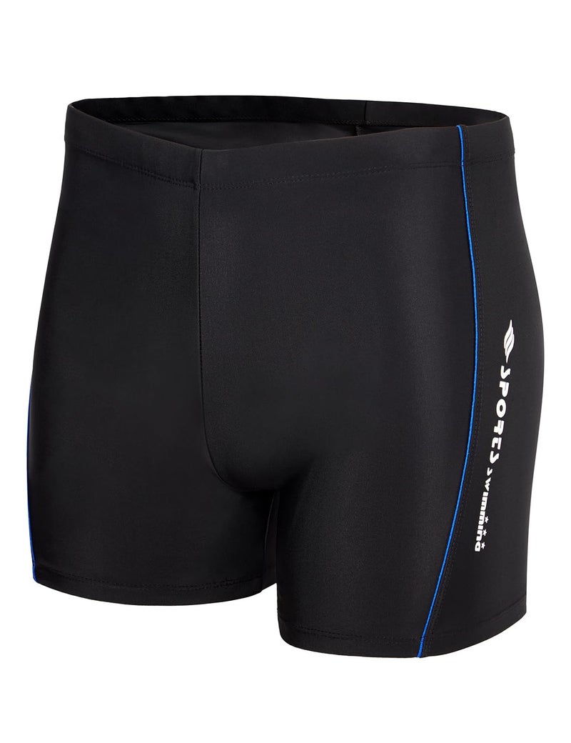 KANAV Men's Athletic Square Leg Swimsuit Jammers Durable Compression Swim Briefs Training Bathing Swimming Shorts Black - Image 1