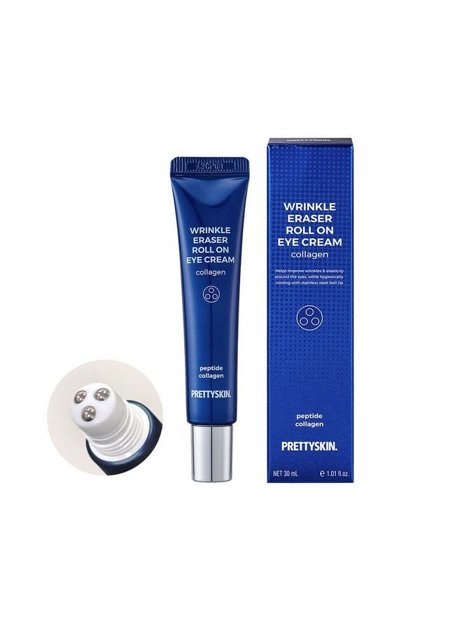 PRETTYSKIN Kin Roll On Eye Cream With Hydrolyzed Collagen And Stainless Steel Ball Tip Under Eye Roller Cream For Elasticity Wrinkles Puffiness Fine Lineskorean Eye Cream 30Ml/1.01Fl.Oz.(Collagen) - Image 1