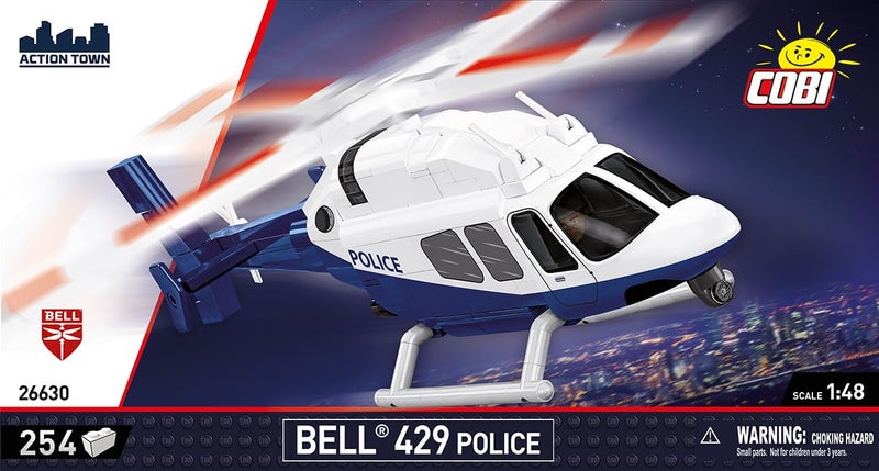 COBI Action Town Bell 429 Police Helicopter Building Set 254 Pieces - Image 3
