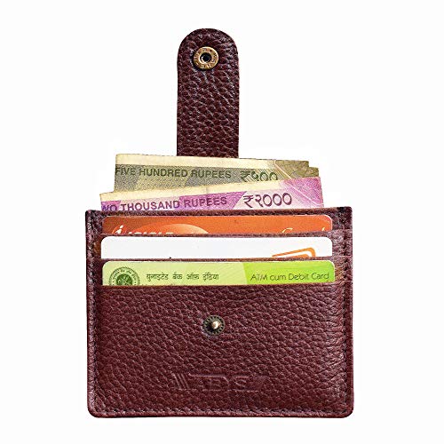 ABYS Dark Brown Card Holder for Men,Slim Leather Credit,ATM Card Wallet for Men and Women - Image 5