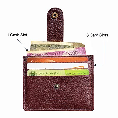 ABYS Dark Brown Card Holder for Men,Slim Leather Credit,ATM Card Wallet for Men and Women - Image 3