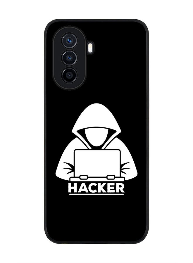 Stylizedd Rugged Black Edge case for Huawei nova Y71, Slim fit Soft Case Flexible Rubber Edges Anti Drop TPU Gel Thin Cover - Hacker - Image 1