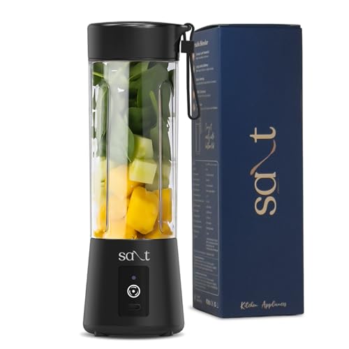 Salt PureBlend Classic Portable Blender for Smoothies, Protein Shakes, Crushing Ice | 2000 mAh Battery, USB-C Port | 150W Motor | 400 ml (Black) - Image 1