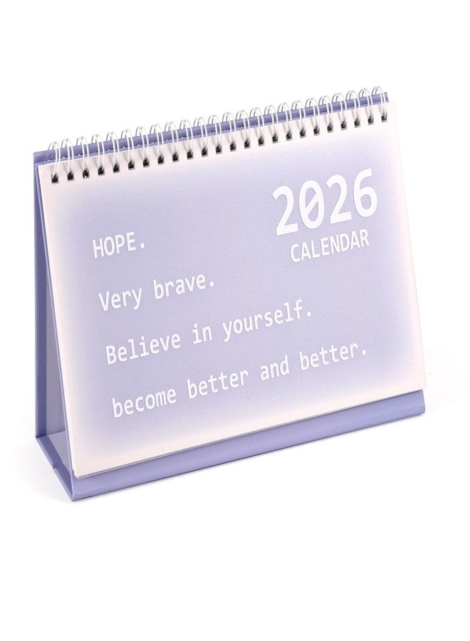 Penitue 2025-2026 Small Desk Calendar, 18 Months July 2025-Dec 2026 Mini Standing Flip Calendar Portable Desktop Planner for Home Office School (Purple) - Image 1