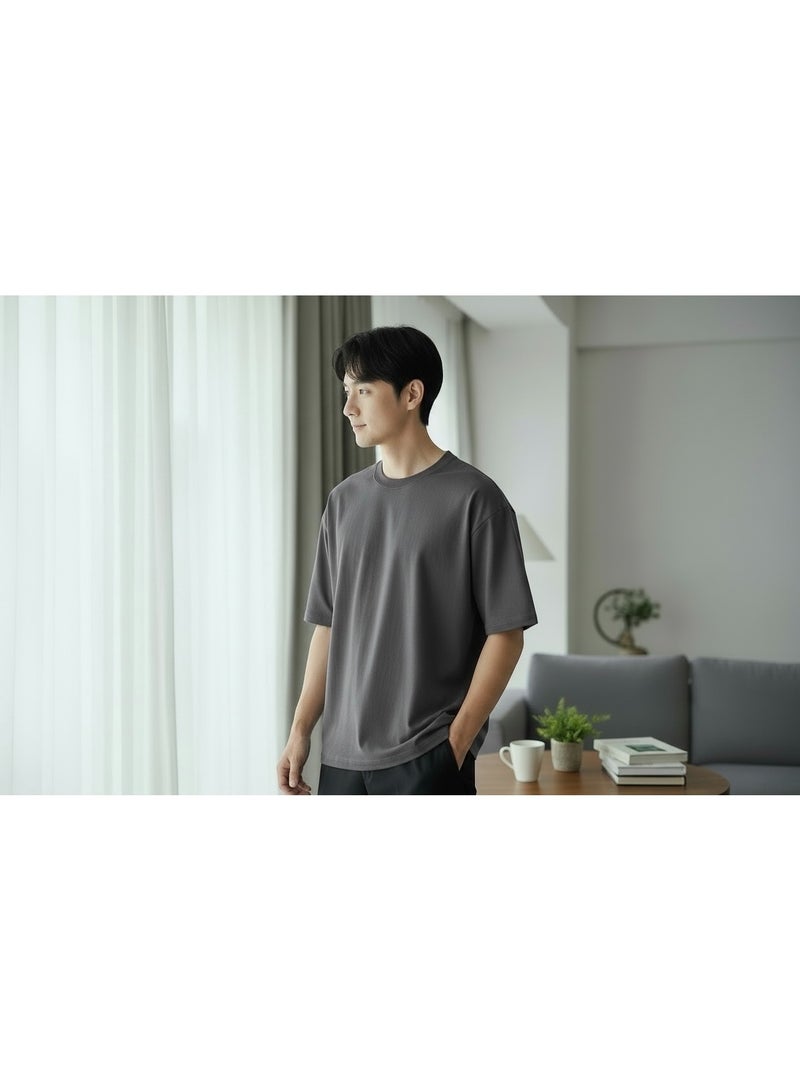 Men's Oversized interlock Cotton T-shirt - Image 1