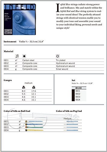 Thomastik-Infeld IB100 Infeld Blue Violin Strings Set 4/4 Size - Image 3