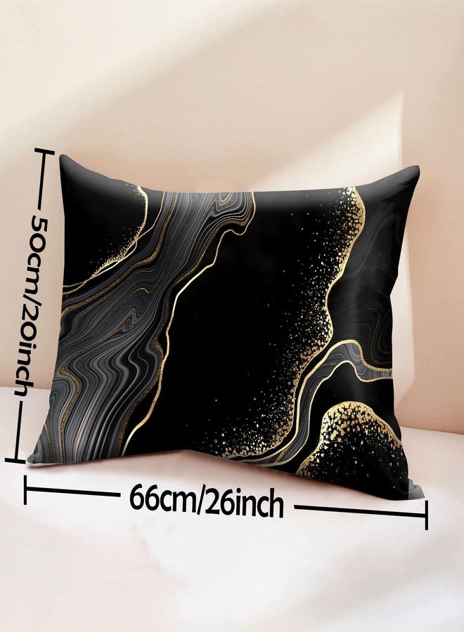 GABraden Satin Pillowcase 2PCS,Mulberry Silk Feeling Pillow Cases for Hair and Skin with Hidden Zipper,Satin Cooling Pillow Covers with Standard Size 20"X 26" (Black-Marble) - Image 2