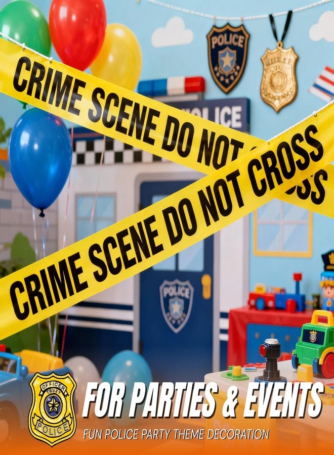 Tapix Crime Scene Do Not Cross Tape Decoration - 3” x 100 ft Roll - Bright Yellow Pretend Play Party Decoration - Image 3
