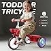 Umatoll Toddler Tricycle for 18 Month to 4 Year Old Boys GirlsToddler Bike Toys with Adjustable SeatLightUp WheelsBirthday Gift for Age 23 Red - Image 4