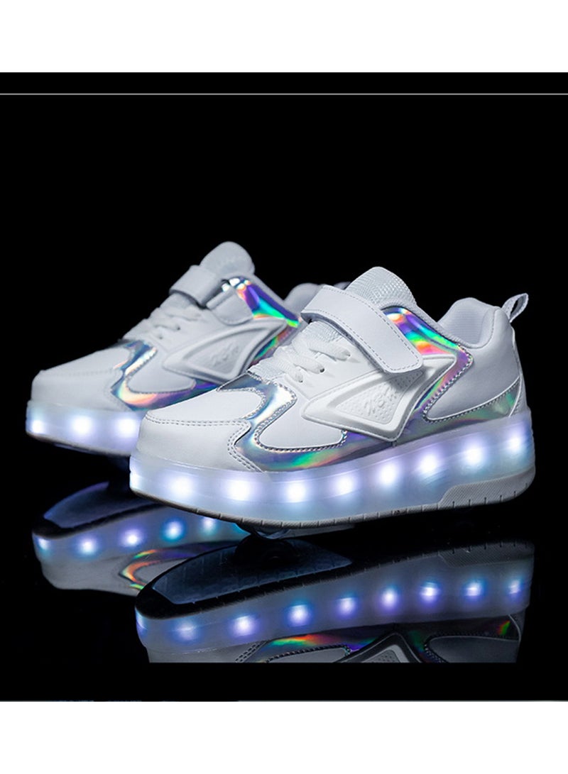 Sharpdo Roller Shoes Girls Boys Wheel Shoes Kids Roller Skates Shoes LED Light Up Wheel Shoes for Kids for Children  - Image 5
