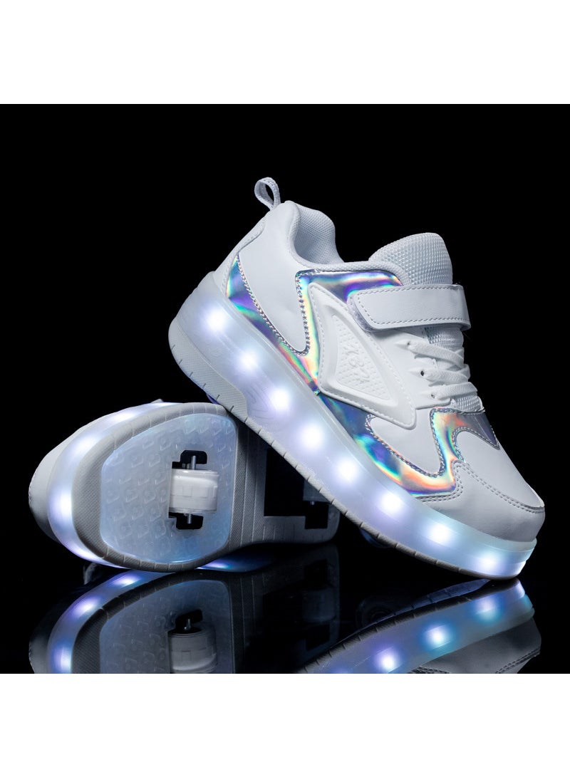 Sharpdo Roller Shoes Girls Boys Wheel Shoes Kids Roller Skates Shoes LED Light Up Wheel Shoes for Kids for Children  - Image 4