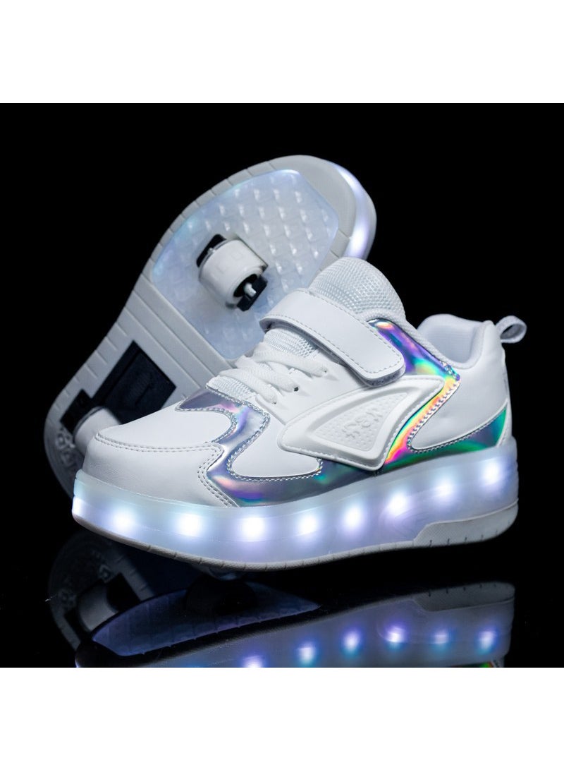 Sharpdo Roller Shoes Girls Boys Wheel Shoes Kids Roller Skates Shoes LED Light Up Wheel Shoes for Kids for Children  - Image 2