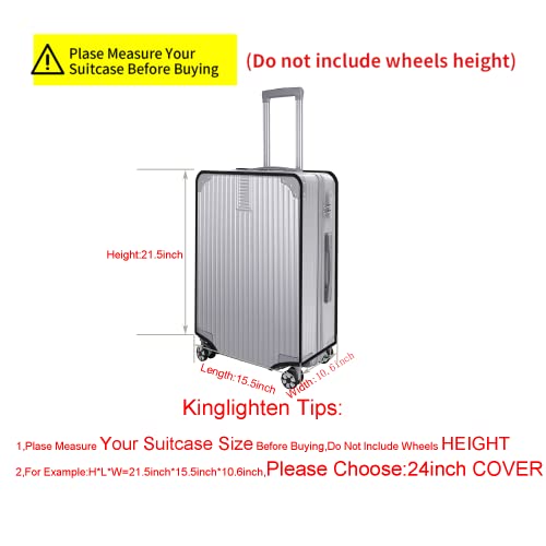 Kinglighten 24 Inch Luggage Cover Protector Bag PVC Clear Plastic Suitcase Cover Protectors Travel Luggage Sleeve Protector - Image 2