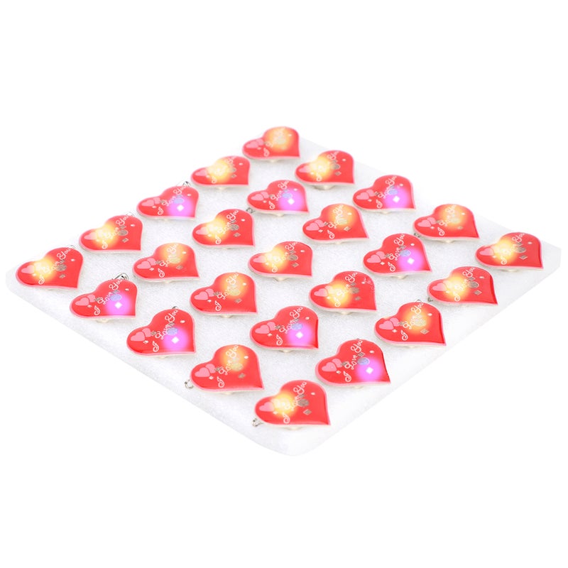 Light Up LED Brooches: 25pcs Heart Shaped - Reusable Easy To Wear Festive Pins for Holiday Parties DIY Crafts Kids Gifts - Image 3