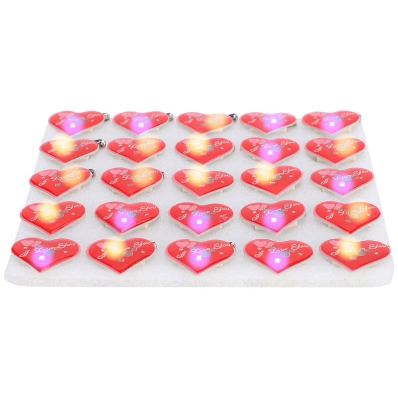 Light Up LED Brooches: 25pcs Heart Shaped - Reusable Easy To Wear Festive Pins for Holiday Parties DIY Crafts Kids Gifts - Image 2