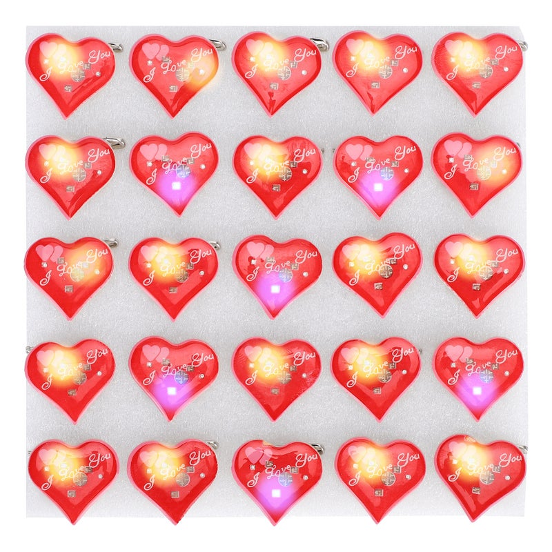 Light Up LED Brooches: 25pcs Heart Shaped - Reusable Easy To Wear Festive Pins for Holiday Parties DIY Crafts Kids Gifts - Image 1