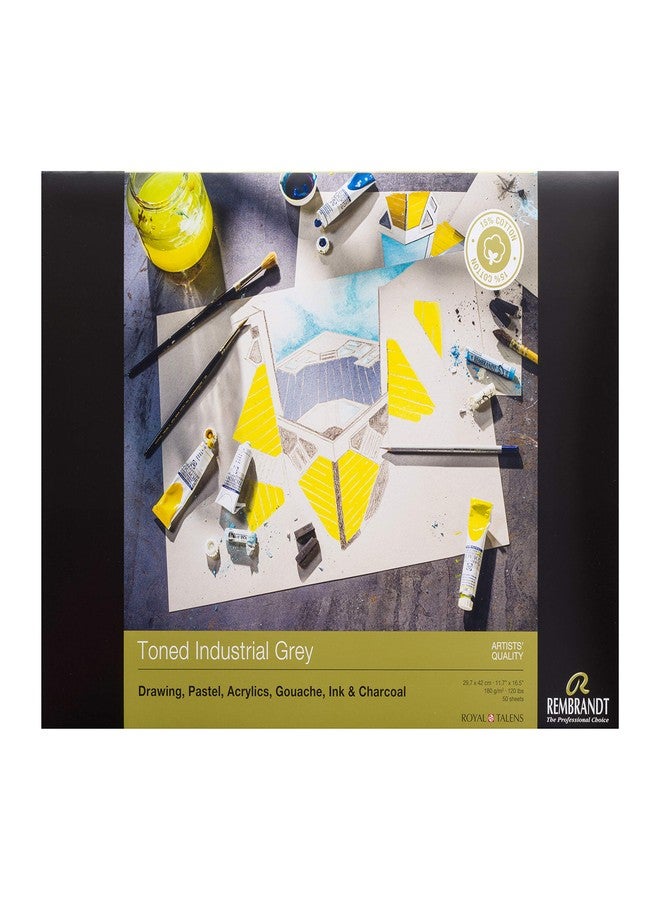 Van Gogh Royal TALENS Rembrandt Toned Paper PAD, 180GSM, 50 Sheets (Industrial Grey, A3) - Image 1