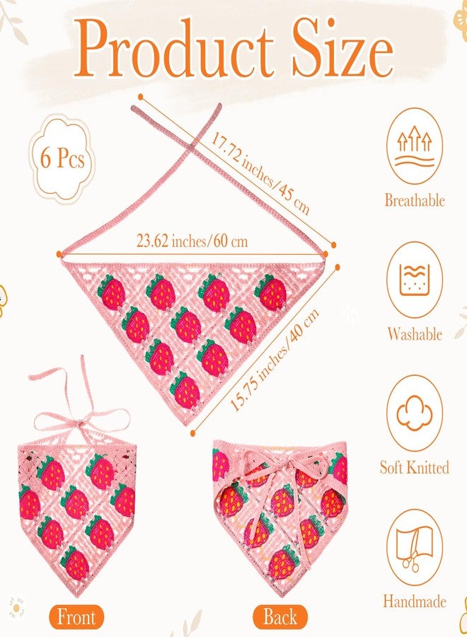 JaGely 6 Pcs Hair Bandanas Head Kerchief Crochet Headband Boho Floral Crochet Head Scarf Cute Hair Accessories for Women - Image 2