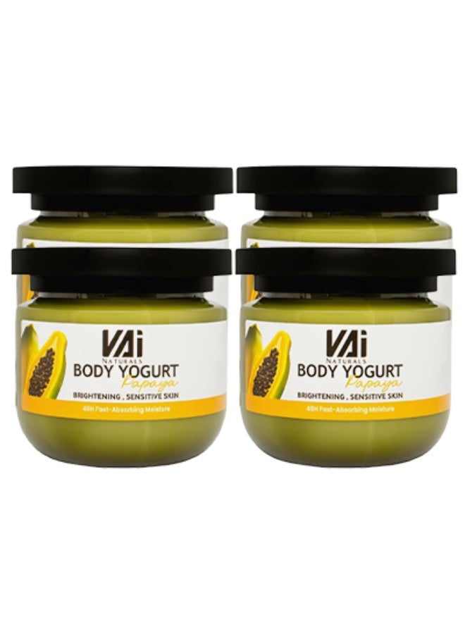 VAI 4 قطع زبادي الجسم بالبابايا لتفتيح البشرة الحساسة 280 مل - Image 1