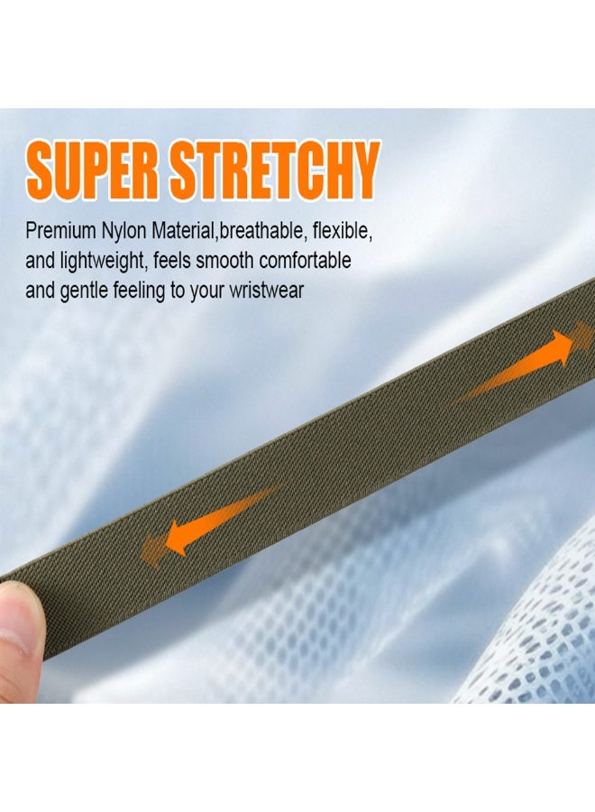O Ozone (Pack of 3) Nylon Sport Bands Compatible with Whoop 5.0 Band, Fast-Drying and Sweat-Wicking, Soft Adjustable Breathable Wristband Strap - Fitness Tracker Accessories- Starlight/Grey/Pink - Image 3