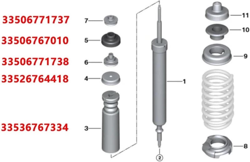 Wivplex Car Rear Suspension Strut Bumper Shock Absorber Set - Image 3