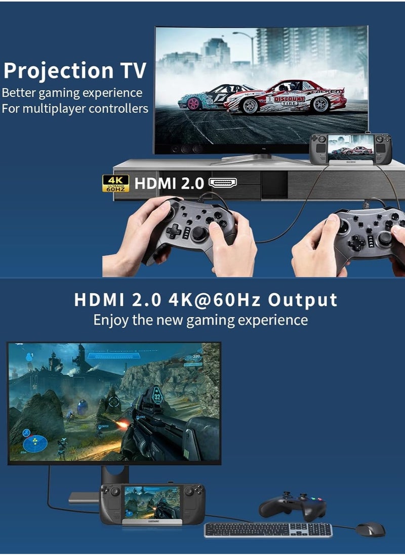 Shuomeng - Steam Deck/Rog Ally/Switch/Legion Go Docking, Steam Deck OLED Docking Station Dual Fan,10-in-1 Stream Deck Dock, HDMI 2.0 4k@60hz, 1000Mbps Ethernet, 100W PD Charging Port, 5*USB, SD&TF - Image 1