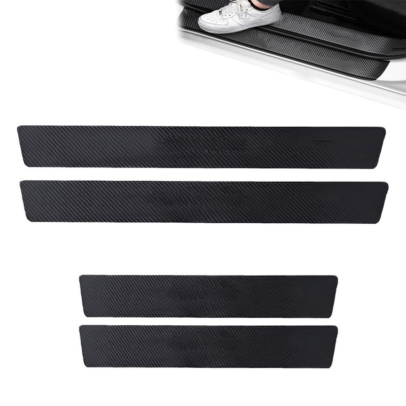 BRAINLE Car Door Sill Protector,Carbon Fiber Sport Threshold Anti-Scratch Sticker Door Edge Protection Decorate,Self-Adhesive Anti-Scratch(5metre x 5cm) (for Universal) - Image 1