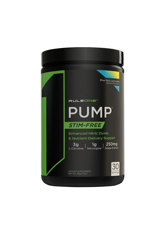 RULE 1 R1 pump stim-free 30 serv blue razz lemonade
