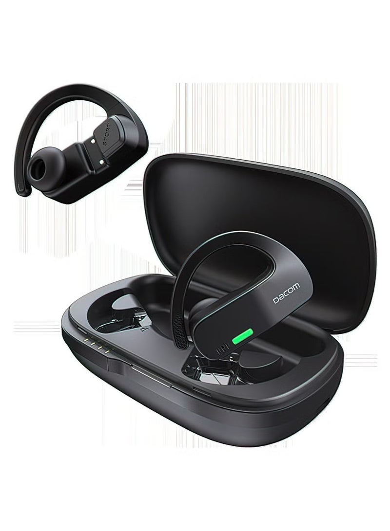 داكوم سماعة أذن رياضية مقاومة للماء تعمل بتقنية البلوتوث TWS مع ميكروفون - أسود - Image 1