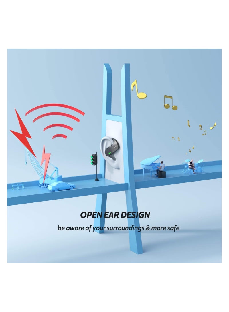 داكوم سماعة أذن رياضية مقاومة للماء تعمل بتقنية البلوتوث TWS مع ميكروفون - أسود - Image 3