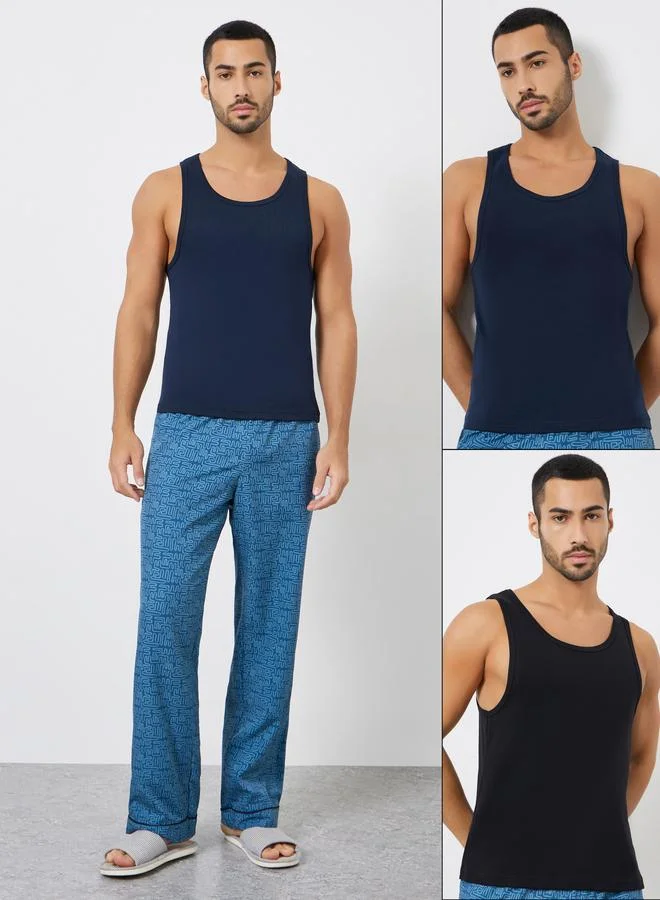 Pack of 2 - Ribbed Cotton Vest