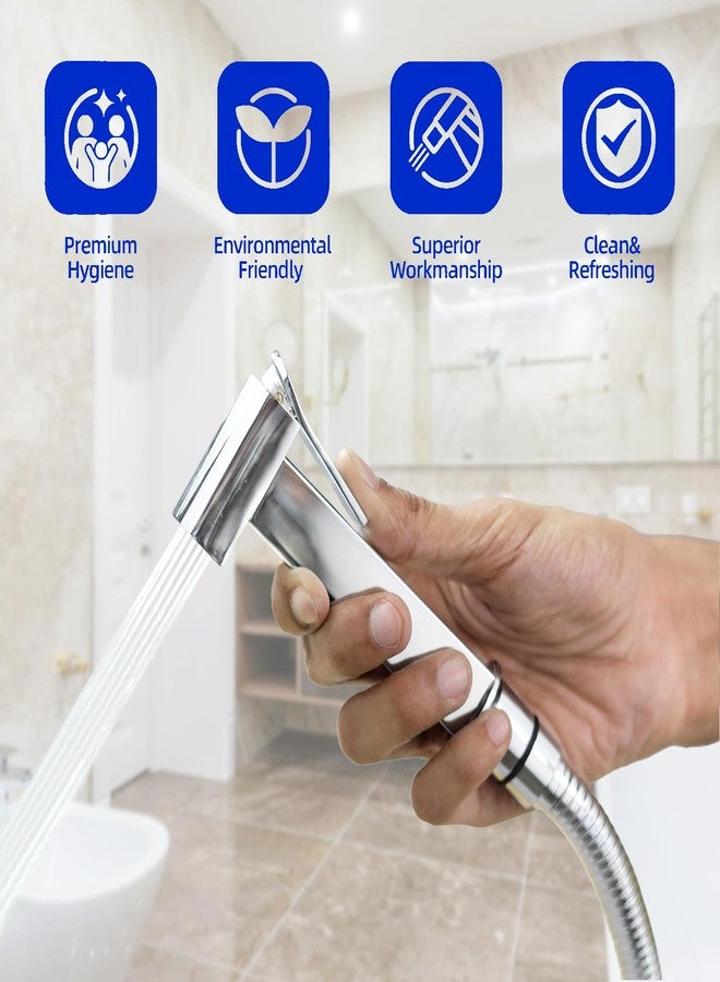 HOMEMATES Premium High-Pressure Brass Handheld Bidet Spray-Health Faucet Jet Shower for Bathroom/Western Toilet (Health Faucet Set, D-Square) - Image 4